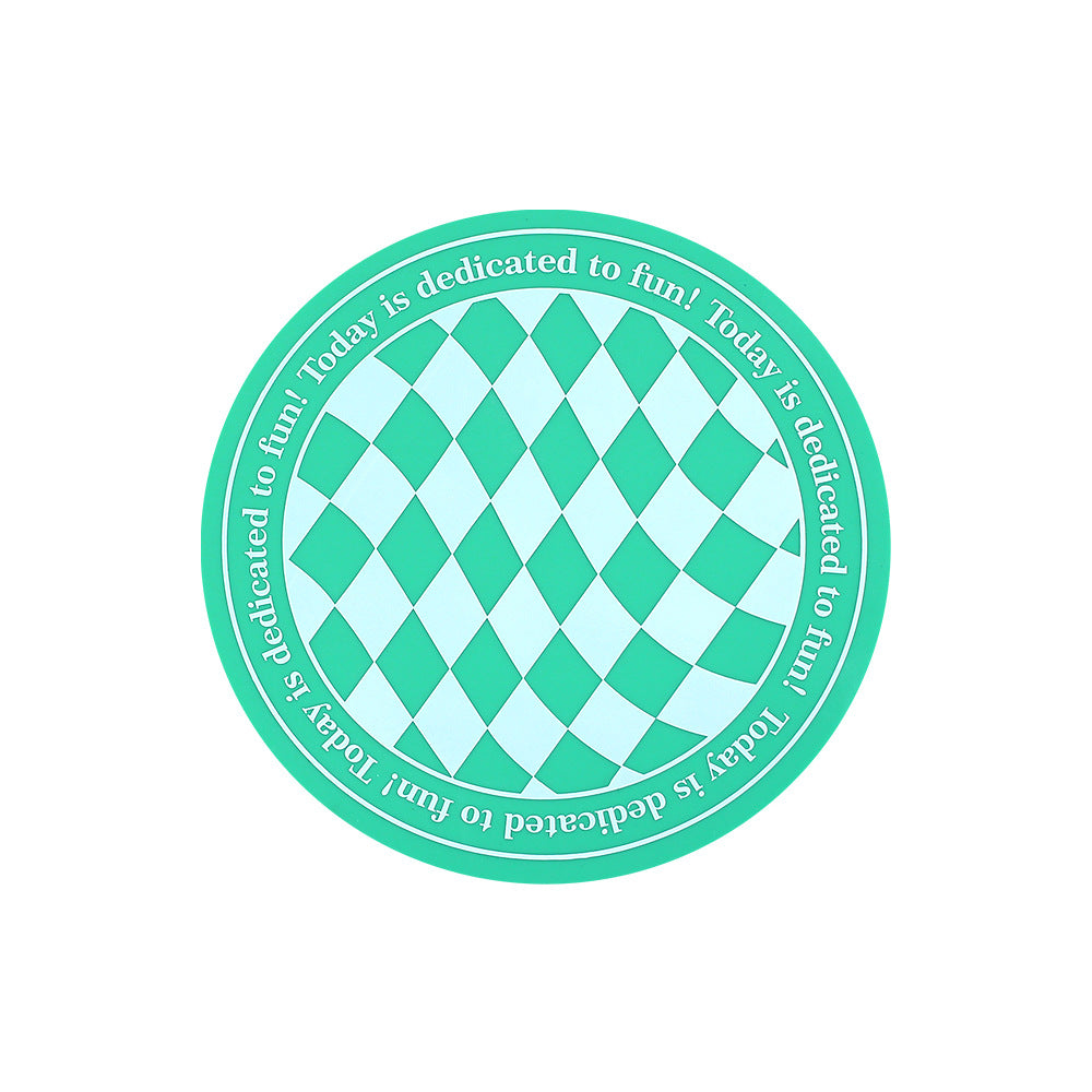 Printed Round Silicone Non Slip Coaster Dining Table Coffee Coaster Y37