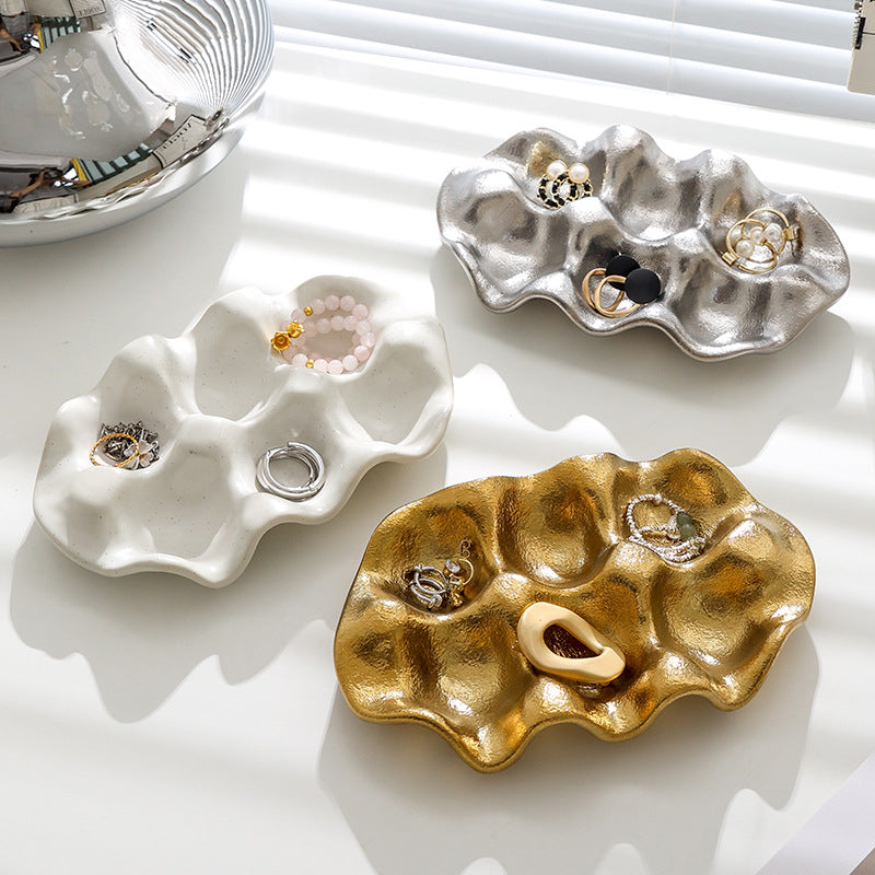Plateau créatif en céramique pour œufs, rangement de bijoux, présentoir, décoration de table avec 6 compartiments Y41