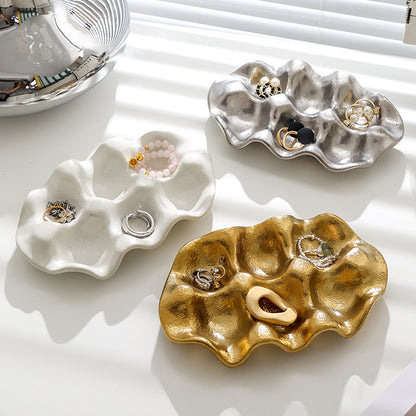Plateau créatif en céramique pour œufs, rangement de bijoux, présentoir, décoration de table avec 6 compartiments Y41