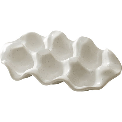 Plateau créatif en céramique pour œufs, rangement de bijoux, présentoir, décoration de table avec 6 compartiments Y41
