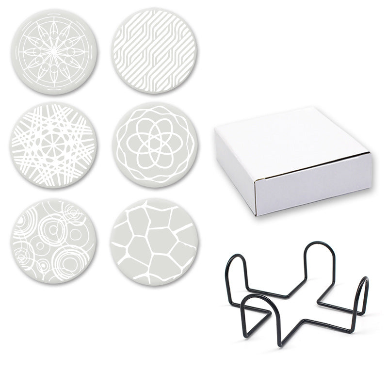 Printed Round Anti Slip Silicone Coasters For Drinks Set Y28