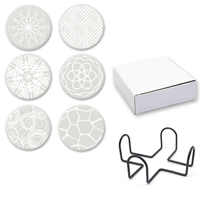 Printed Round Anti Slip Silicone Coasters For Drinks Set Y28