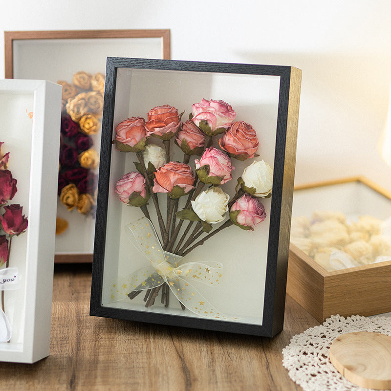 Dried Flower Photo Frame Handmade DIY Table Picture Frame Y11