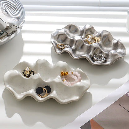 Plateau créatif en céramique pour œufs, rangement de bijoux, présentoir, décoration de table avec 6 compartiments Y41