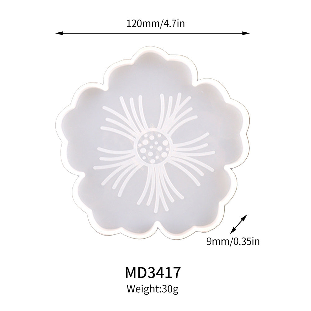 Moules créatifs en résine pour dessous de verre à fleurs, en silicone, pour tasses, Y25