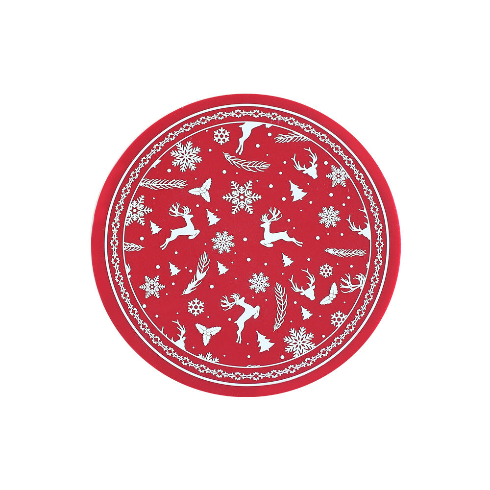 Printed Round Silicone Non Slip Coaster Dining Table Coffee Coaster Y37