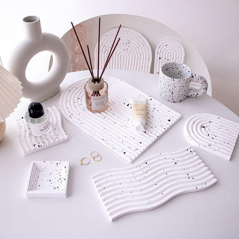 Plateau à bijoux en plâtre, organiseur pour accessoires photo, pour la maison et le bureau, Y42
