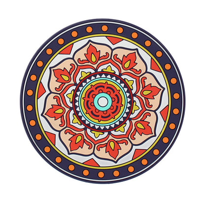 Dessous de verre antidérapant en caoutchouc souple style bohème Y32