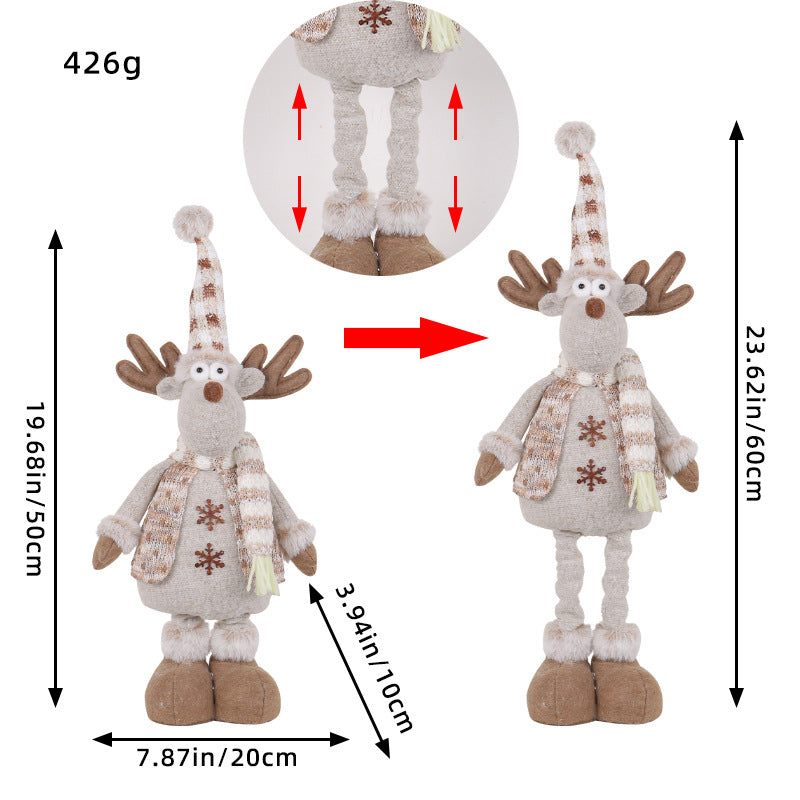 Christmas Snowman Dolls Telescopic Decoration Ornaments Fun Gift Y17