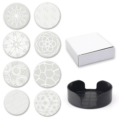 Printed Round Anti Slip Silicone Coasters For Drinks Set Y28