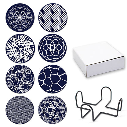 Printed Round Anti Slip Silicone Coasters For Drinks Set Y28