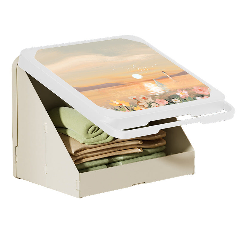 Bathroom Mural Storage Box - Decorative Wall Hanging Folding Shelf Y43