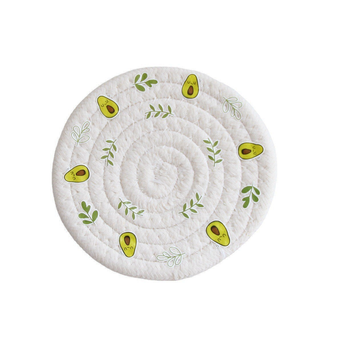 Nordic Strawberry Round Tea Coaster Handmade Woven Placemat Y40
