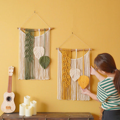 Colgante de pared de macramé estilo bohemio, decoración para el hogar, regalo de inauguración de la casa hecho a mano Y04