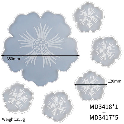 Moules créatifs en résine pour dessous de verre à fleurs, en silicone, pour tasses, Y25