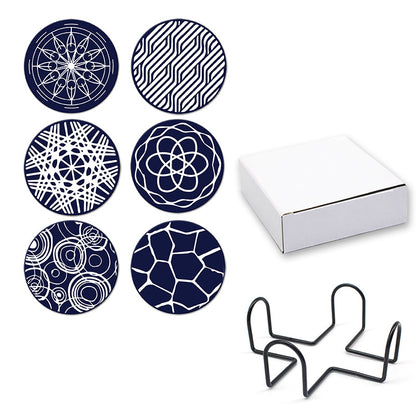 Printed Round Anti Slip Silicone Coasters For Drinks Set Y28