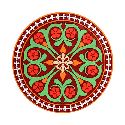 Dessous de verre antidérapant en caoutchouc souple style bohème Y32