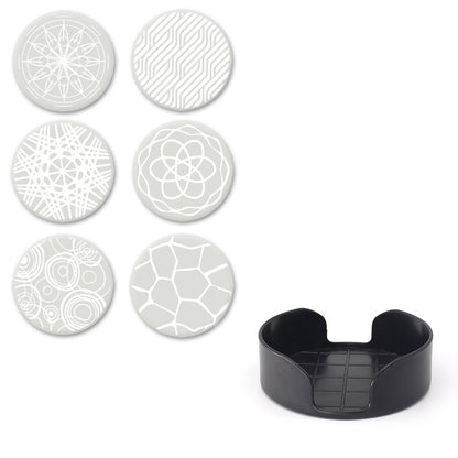 Printed Round Anti Slip Silicone Coasters For Drinks Set Y28