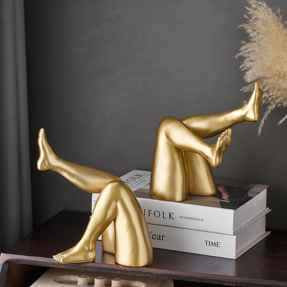 Cross-border specialty abstract figure art bookends, modern minimalist sculpture ornaments, living room entryway resin desktop ornaments