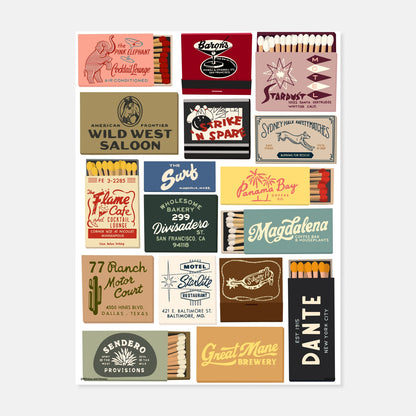 Vintage Matchbooks Print by Whiskey and Honey