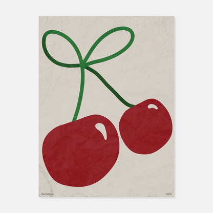 Cherry Bow Print by Paisley Flamenbaum