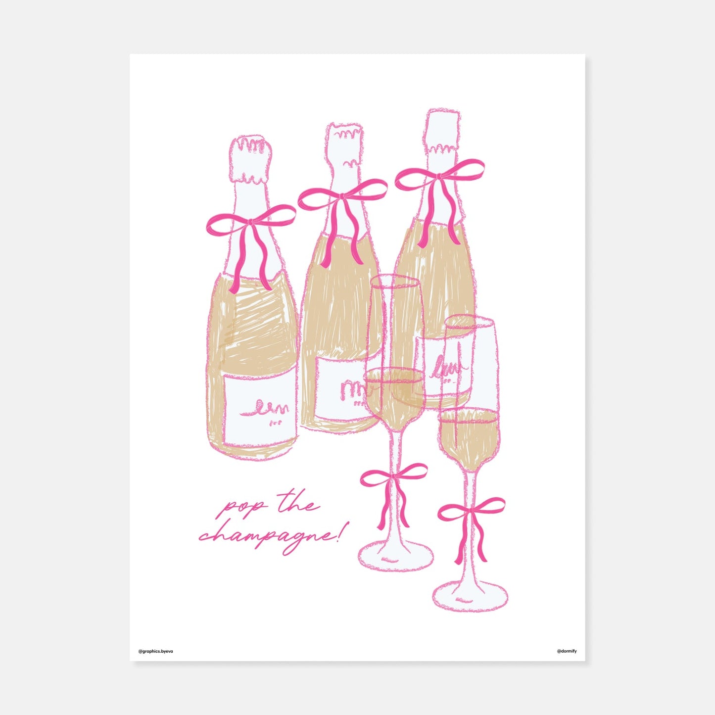 Pop the Champagne Print by Graphics by Eva