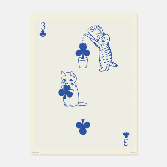 Cat Playing Cards Print by Audrey Hanna