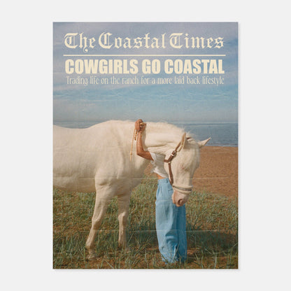 Cowgirls Go Coastal Newspaper Print by Poppy.PNG