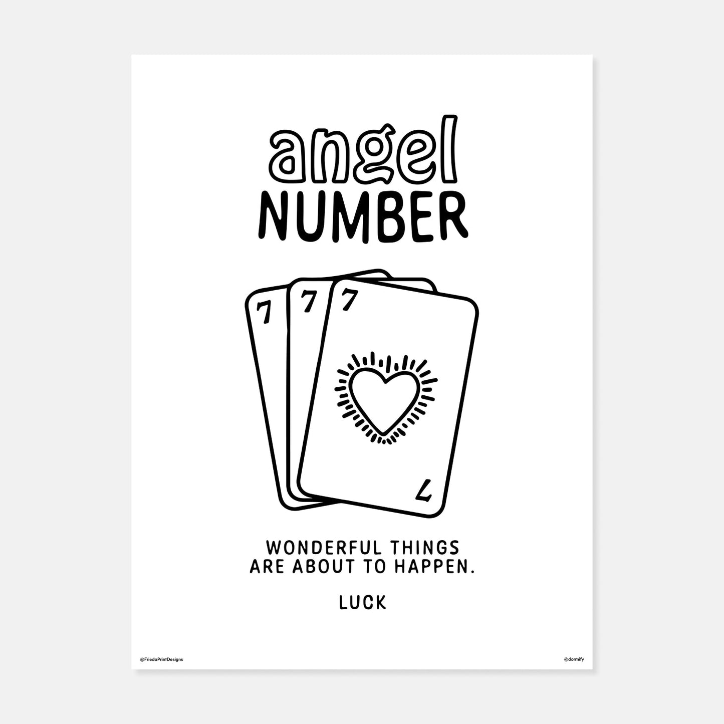 Angel Number 777 Print by Frieda Print Designs