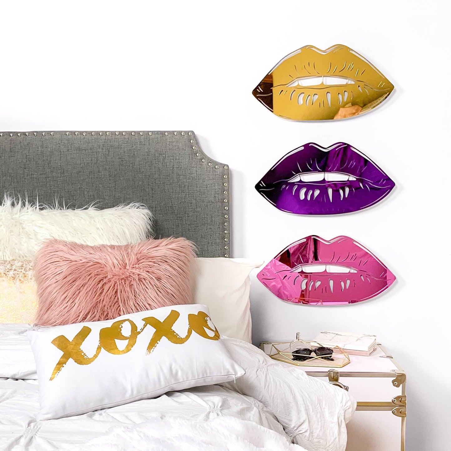 Lips Mirrored Acrylic Wall Art