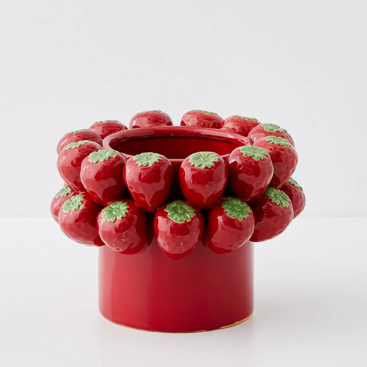 Strawberry Bouquet Ceramic Vase