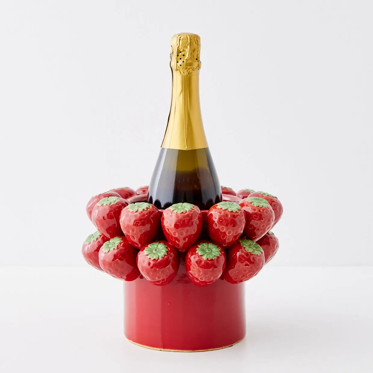 Strawberry Bouquet Ceramic Vase