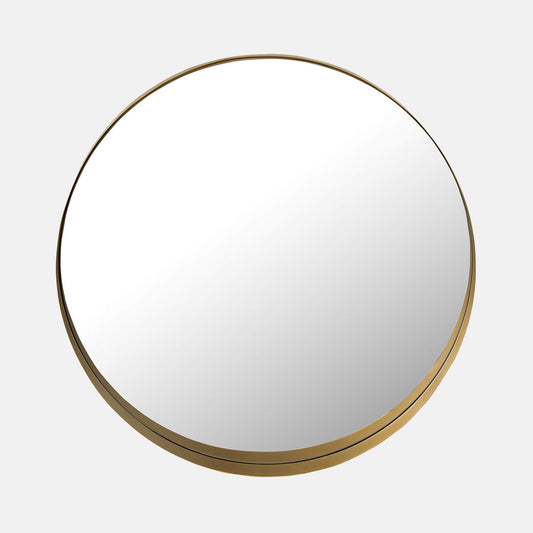 Brass Framed Round Mirror