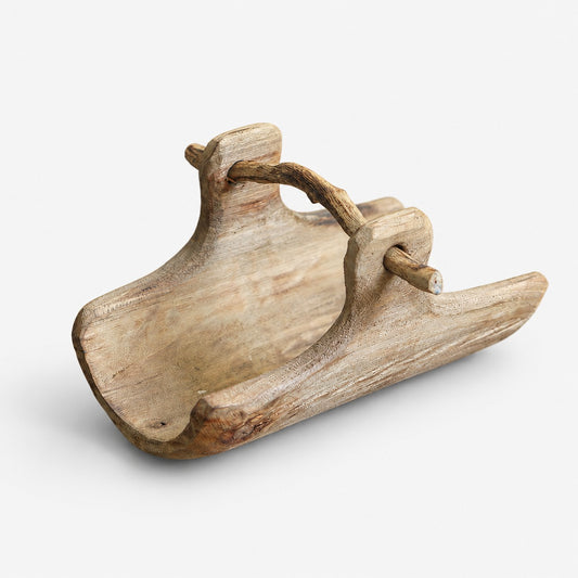 Handcrafted Willow Wood Carry Tray | Natural Serving Tray with Handle