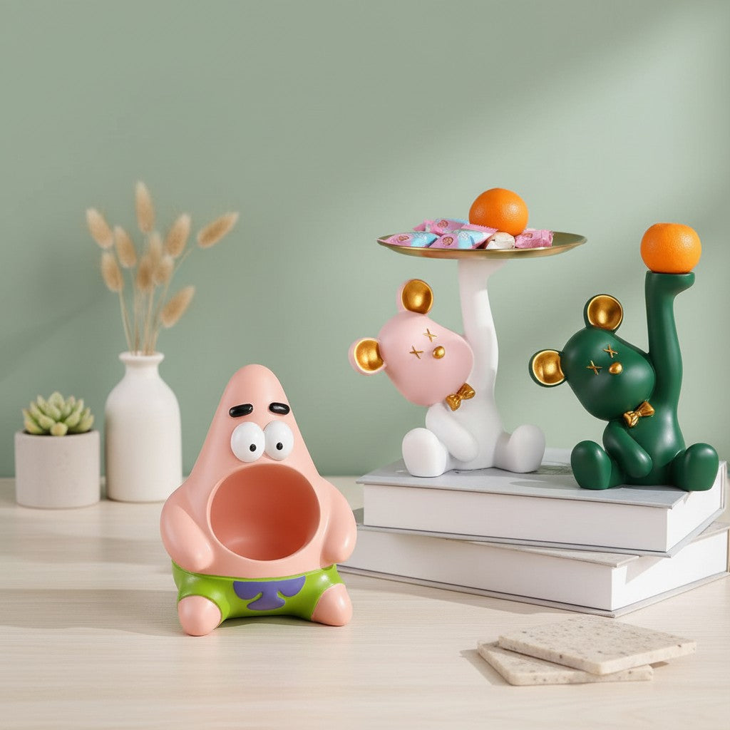 Nordic Bear Resin Tabletop Decoration With Tray Y02