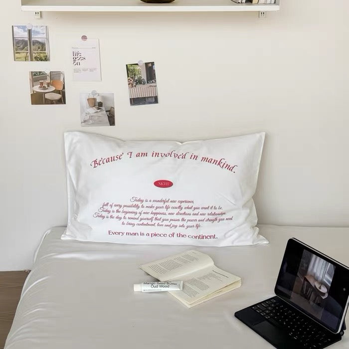 Soft Girl Aesthetic Cotton Pillowcase