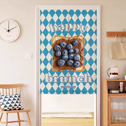Retro Food Print Door Curtain