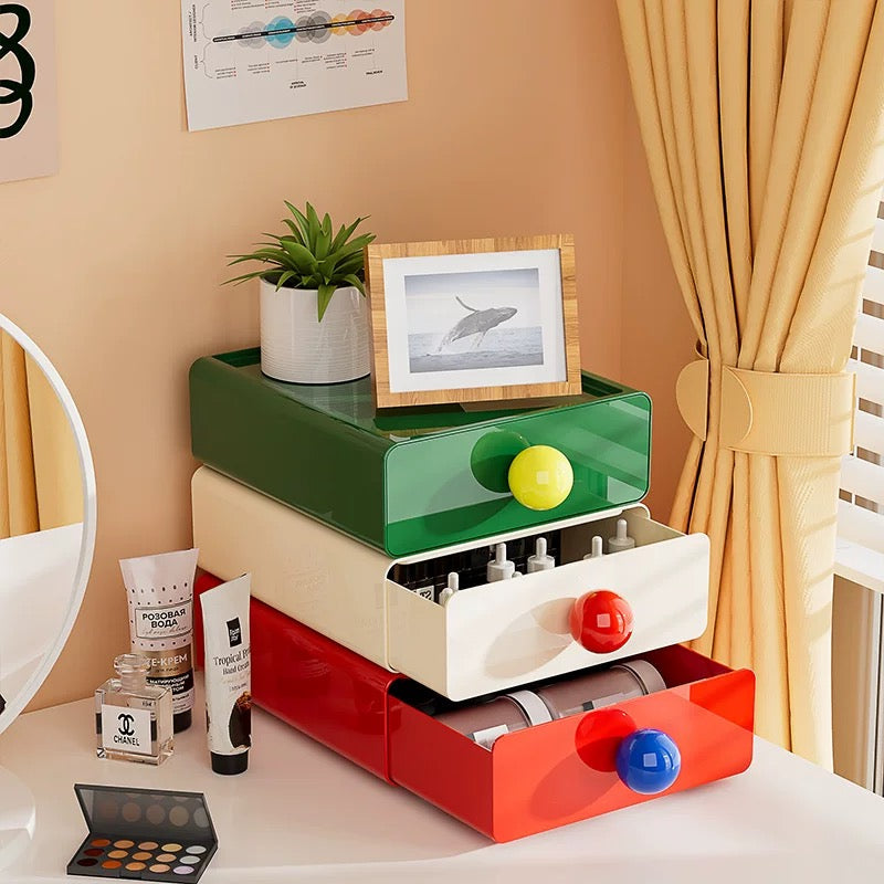 Organizador de escritorio retro con cajón