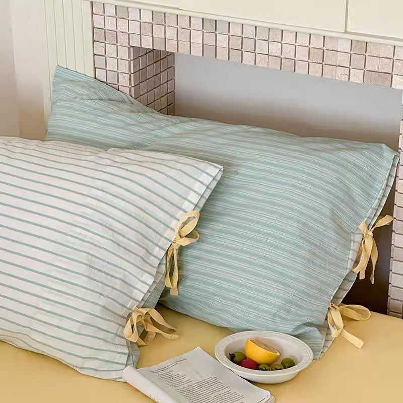 Pastel Striped Bow Pillowcase YP108