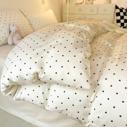 Polka Dot Satin Duvet Cover Set