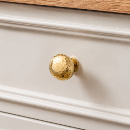 Hand Hammered Solid Brass Cabinet Knobs