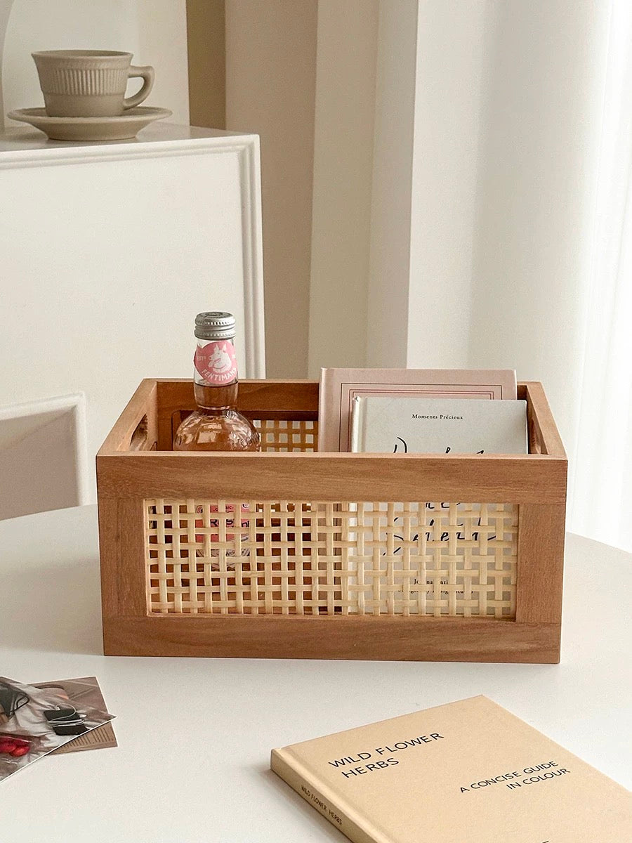 Caja de almacenamiento de madera retro