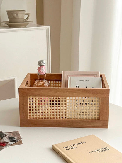 Caja de almacenamiento de madera retro