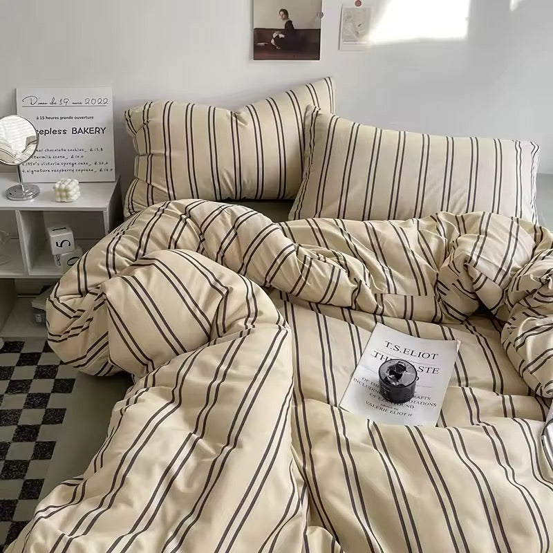 Retro Striped Bedding Set