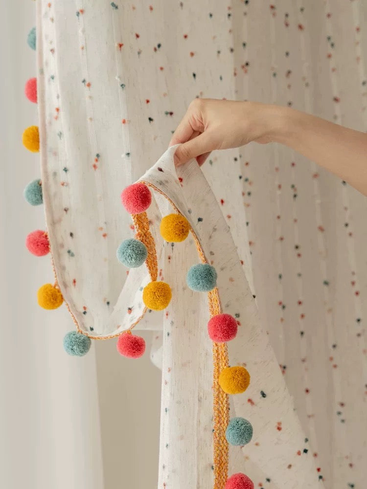 Boho Pom Pom Curtains YP107