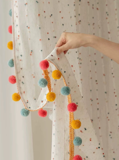 Boho Pom Pom Curtains YP107