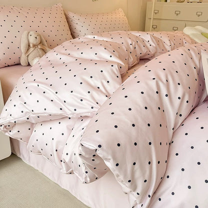 Polka Dot Satin Duvet Cover Set