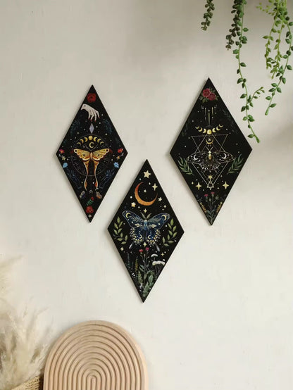 Decoración de pared de mariposas y brujas