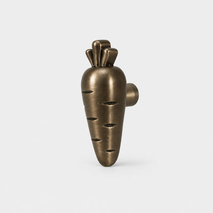 Whimsical Rabbit and Carrot Brass Cabinet Knobs