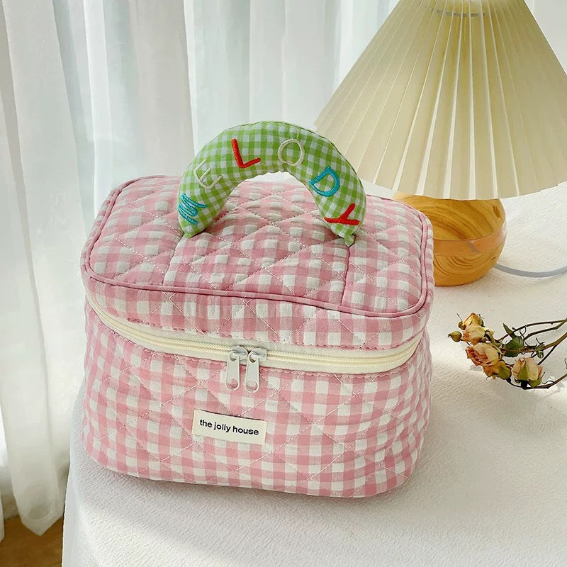 Chic Plaid Cosmetic Bag Y06